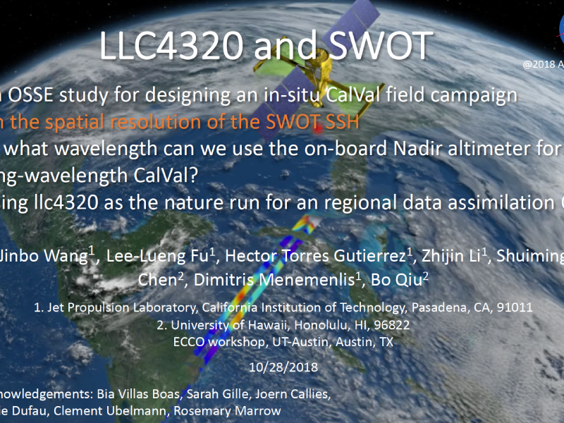 Presentation title page: LLC4320 and SWOT