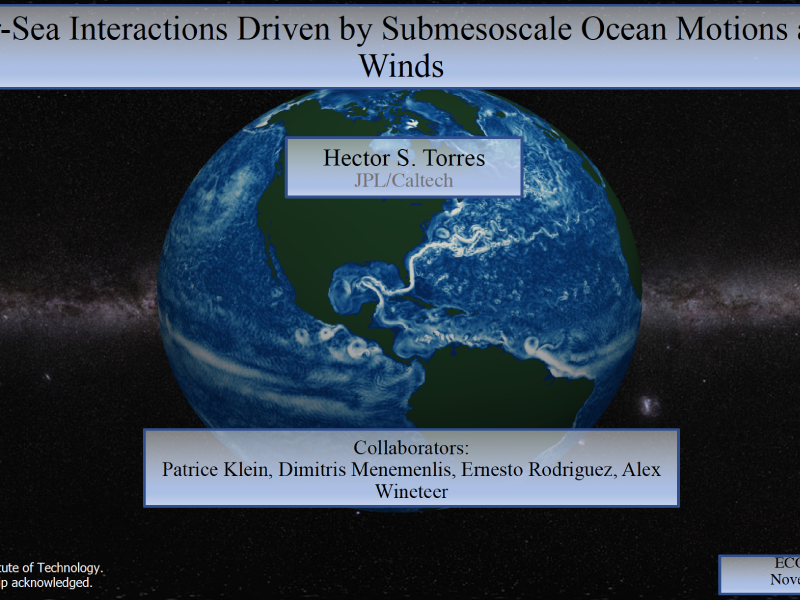 Presentation title page: Air-Sea Interactions Driven by Submesoscale Ocean Motions and Winds