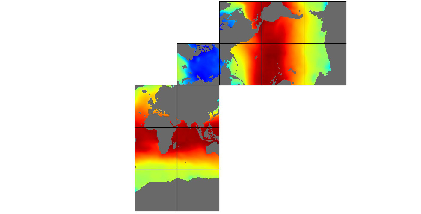 ECCO Atmosphere Surface Temperature, Humidity, Wind, and Pressure - Monthly Mean llc90 Grid